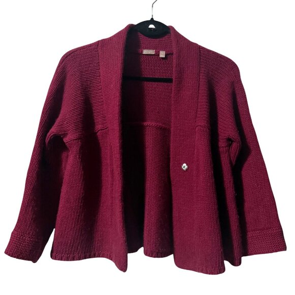 Halogen Cashmere Angora Cardigan Wine Burgundy – Women’s Small, EUC - Picture 3 of 13